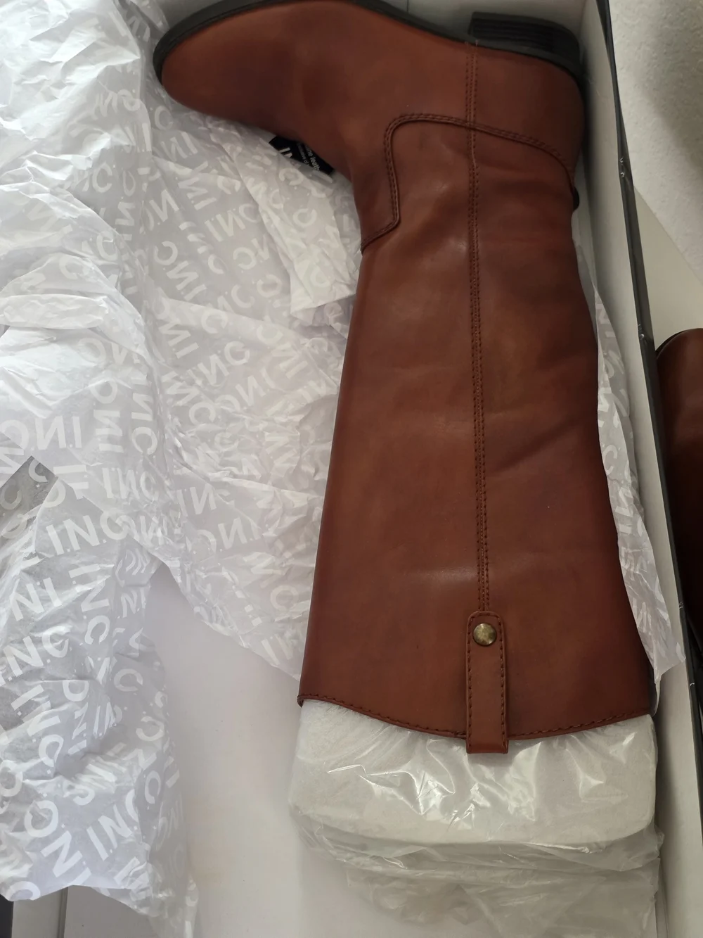 I.N.C. International ConceptsFawne Riding Leather Boots Cognac Size 9 (40)